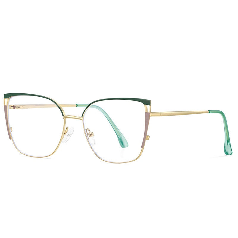Color Block Cat Eye Blue Light Glasses - Color_2