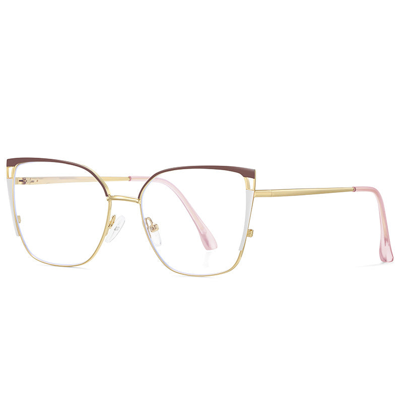 Color Block Cat Eye Blue Light Glasses - Color_4