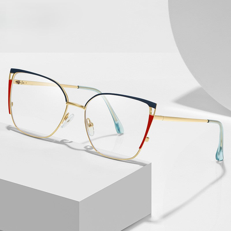 Color Block Cat Eye Blue Light Glasses