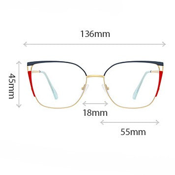 Color Block Cat Eye Blue Light Glasses - view 2