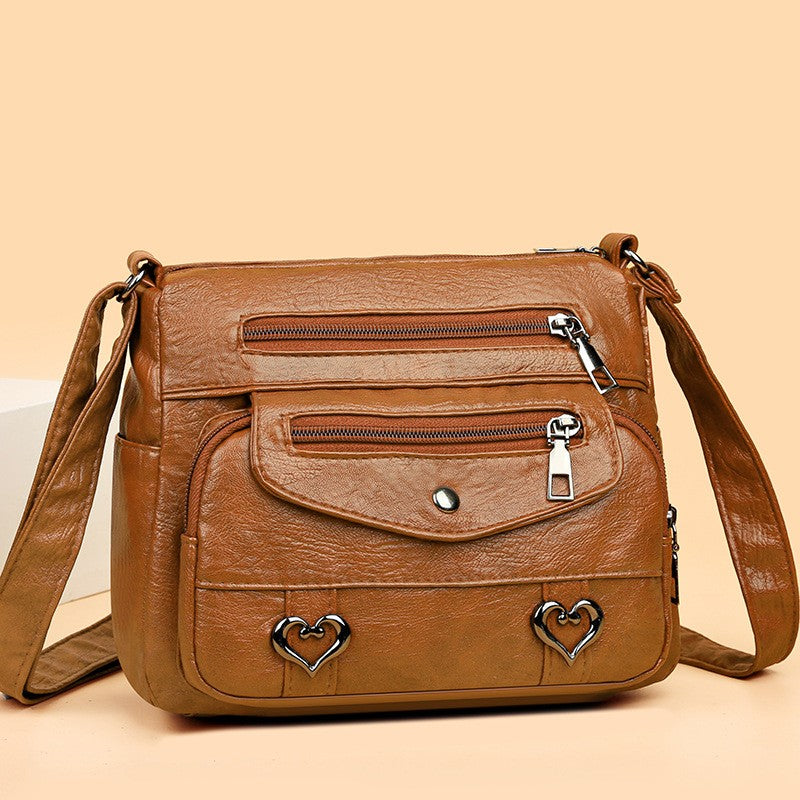 Multi Pocket Vegan Leather Crossbody Bag