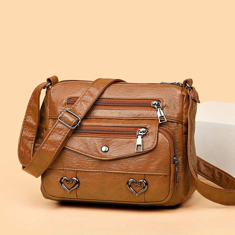 Multi Pocket Vegan Leather Crossbody Bag