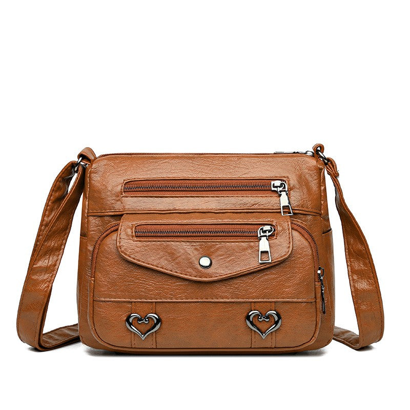 Multi Pocket Vegan Leather Crossbody Bag