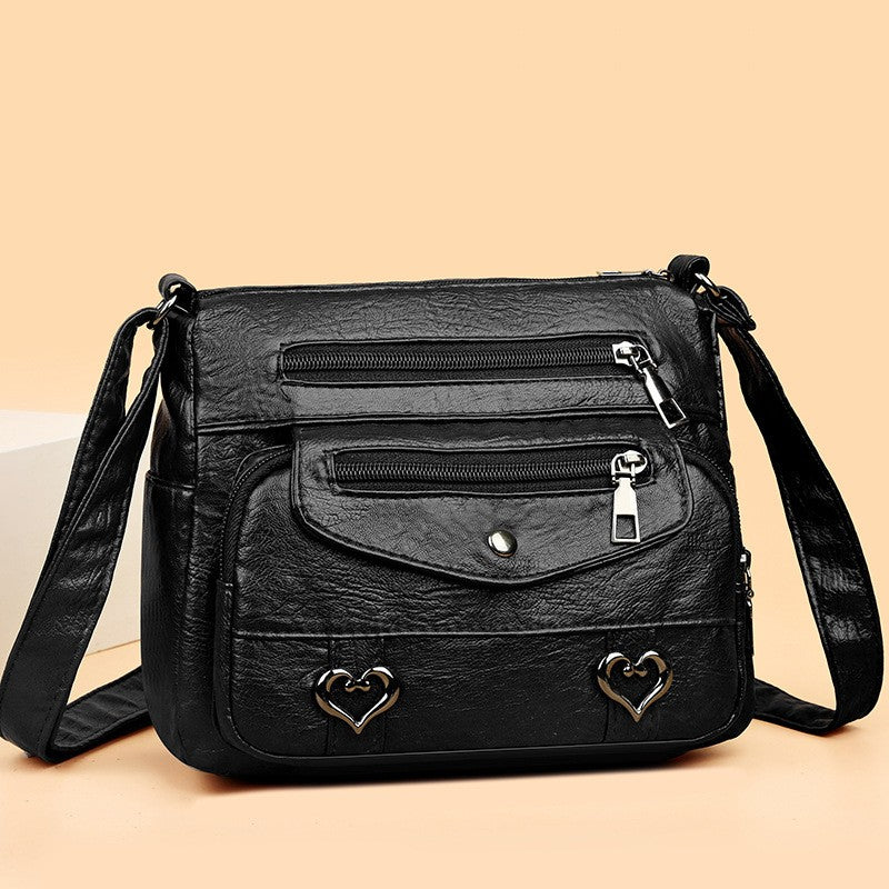 Multi Pocket Vegan Leather Crossbody Bag