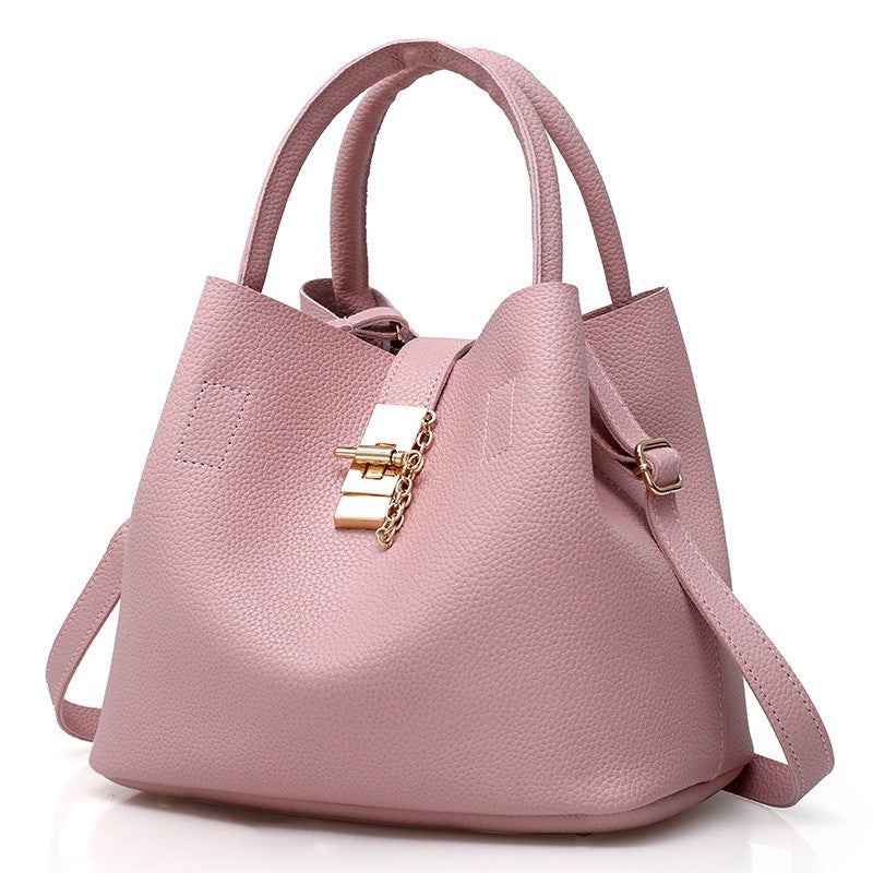 Pebbled Vegan Leather Bucket Satchel