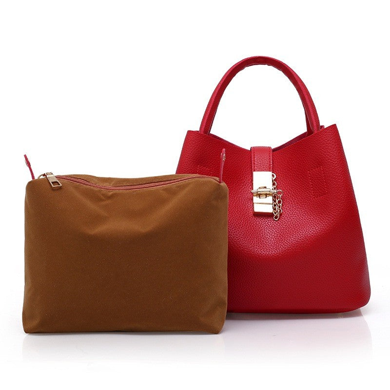 Pebbled Vegan Leather Bucket Satchel