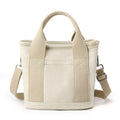 Canvas Mini Tote Bag with Crossbody Strap - Ivory