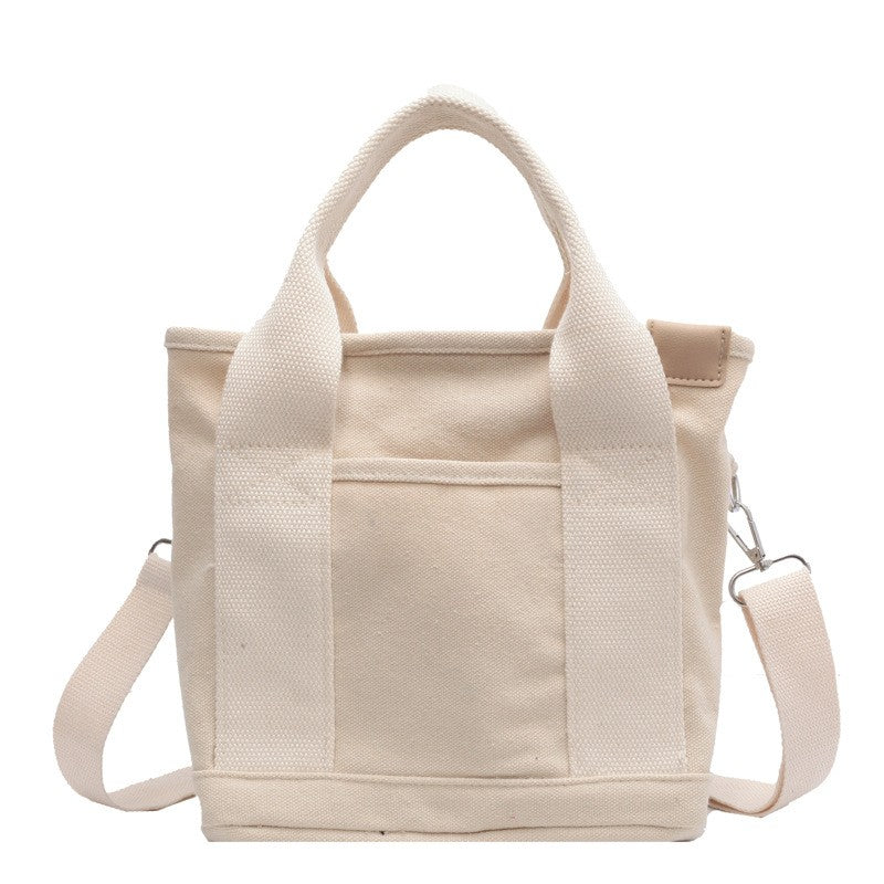 Canvas Mini Tote Bag with Crossbody Strap