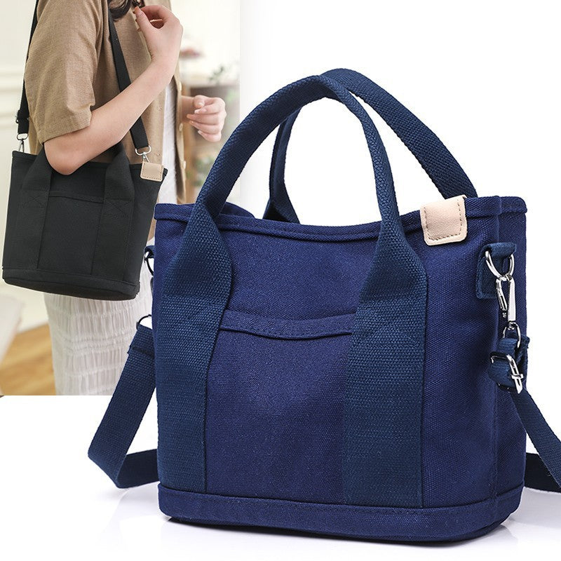 Canvas Mini Tote Bag with Crossbody Strap