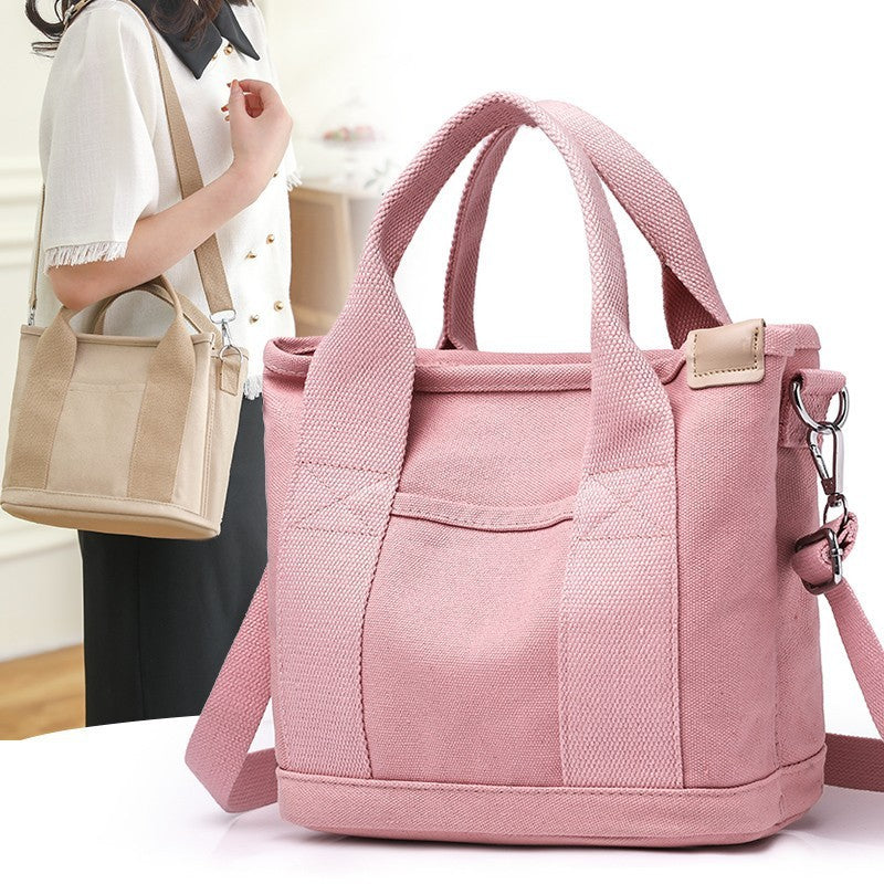 Canvas Mini Tote Bag with Crossbody Strap