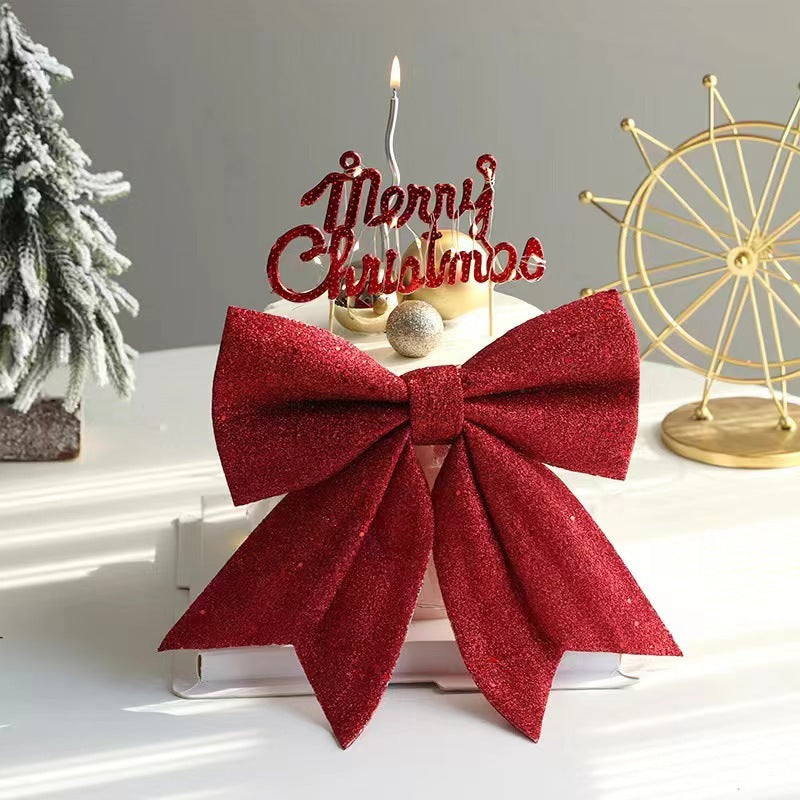 Sparkly Christmas Bow Ornaments for Tree Decorating - view 2