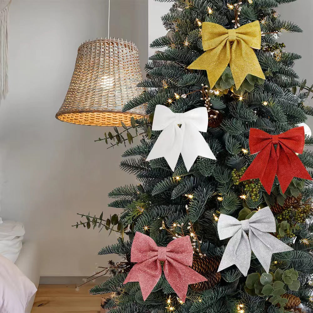 Sparkly Christmas Bow Ornaments for Tree Decorating - view 4