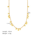 Dainty Teardrop Charm Station Necklace - Gold