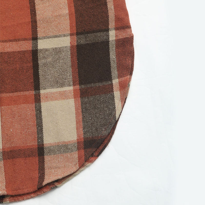 Plaid Longline Sleeveless Lapel Vest - Coffee - 9