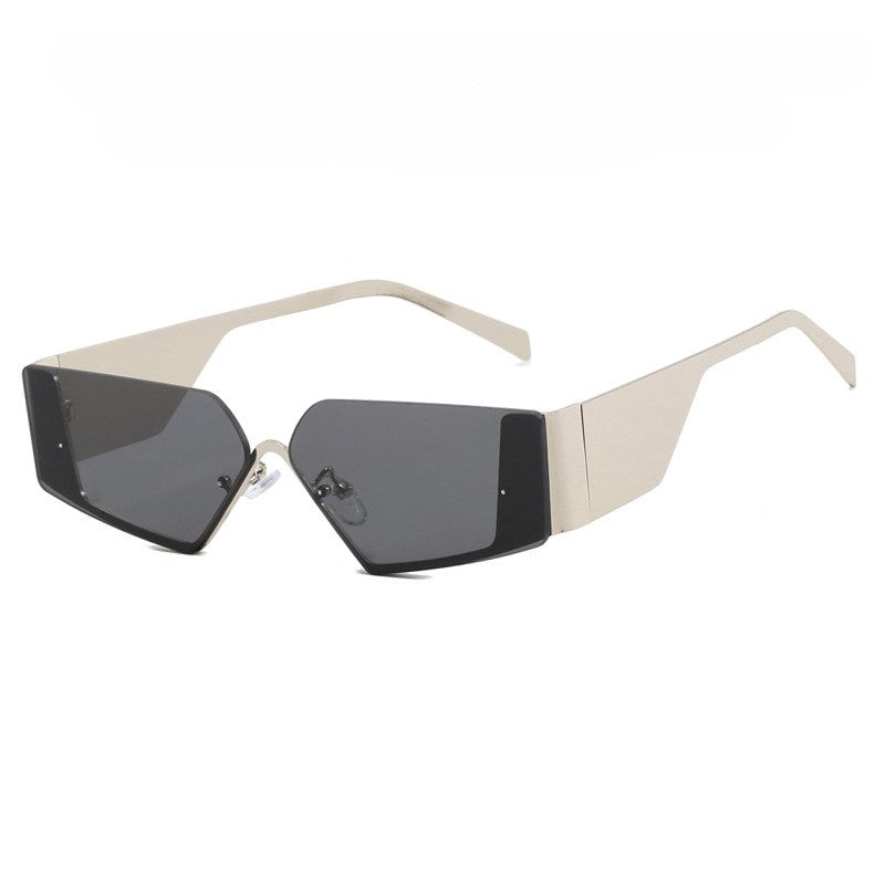Y2K Rimless Wrap Shield Sunglasses - Silvery