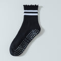 Lettuce Trim Striped Non Slip Grip Socks - Black
