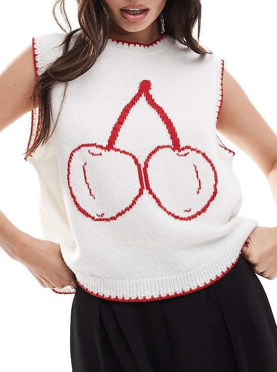 Fruit and Lobster Jacquard Knit Vest - view 1