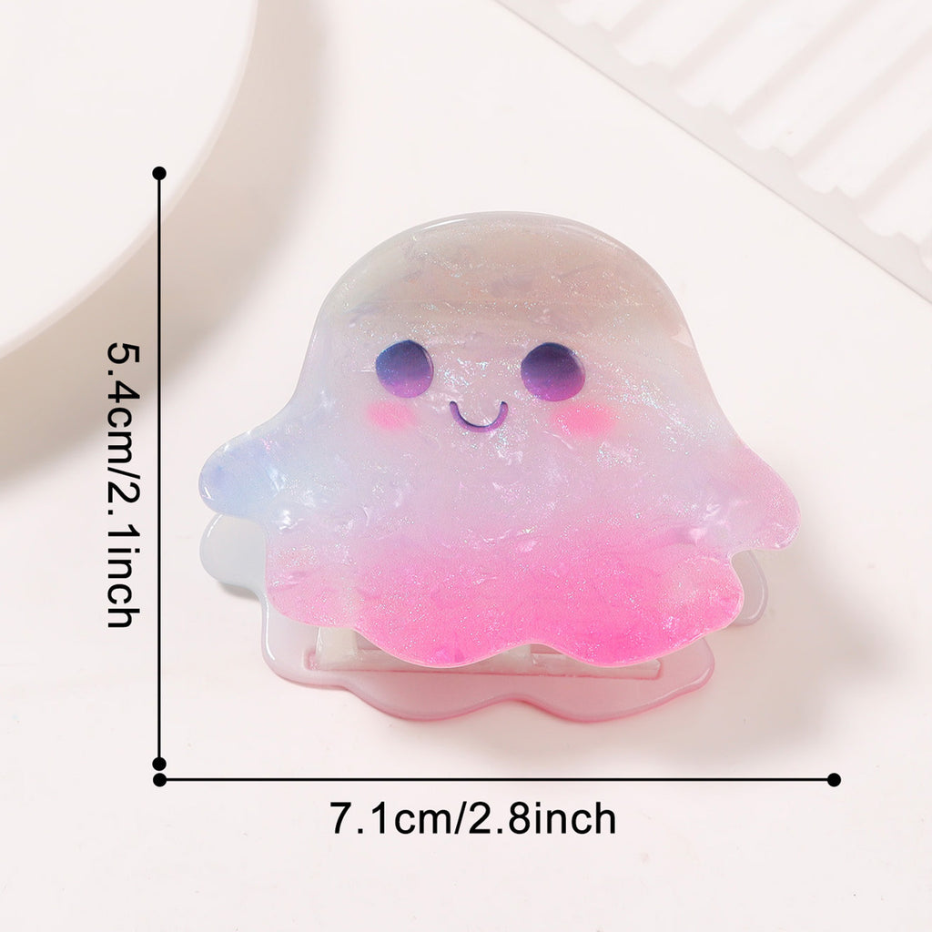 Iridescent Ghost Pumpkin Claw Clip - C2