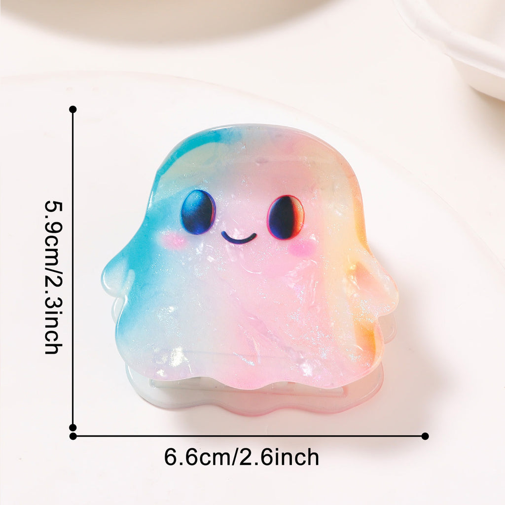 Iridescent Ghost Pumpkin Claw Clip - C3