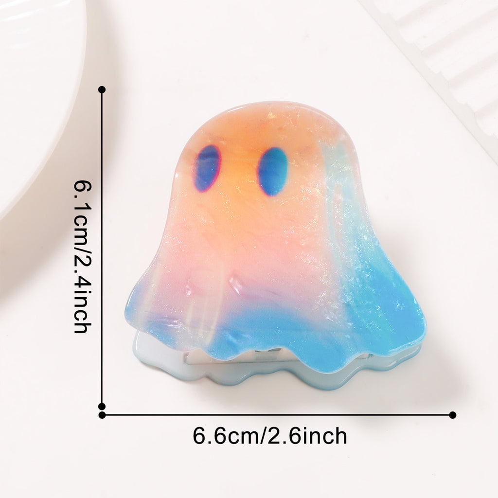 Iridescent Ghost Pumpkin Claw Clip - C4