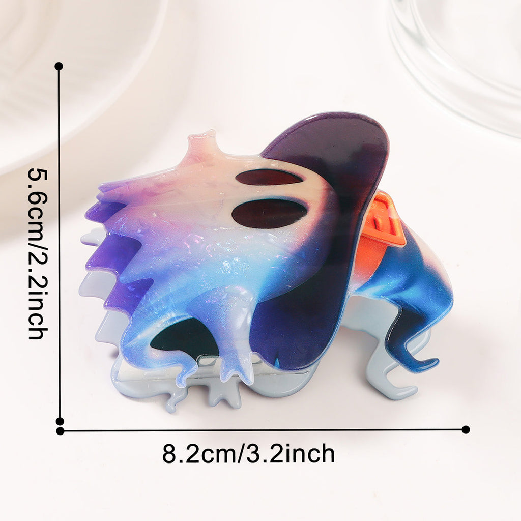 Iridescent Ghost Pumpkin Claw Clip - C5