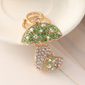 Crystal Mushroom Bag Charm Keychain - Green