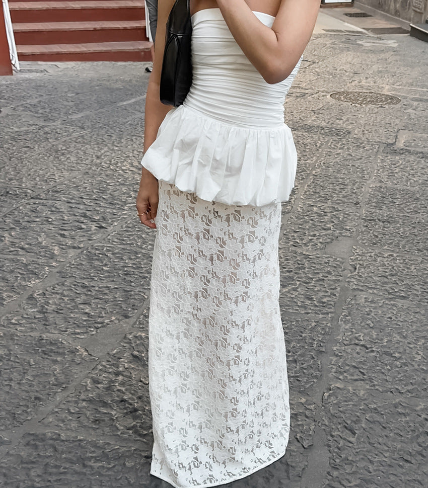 Sheer Lace Mermaid Maxi Skirt - view 1
