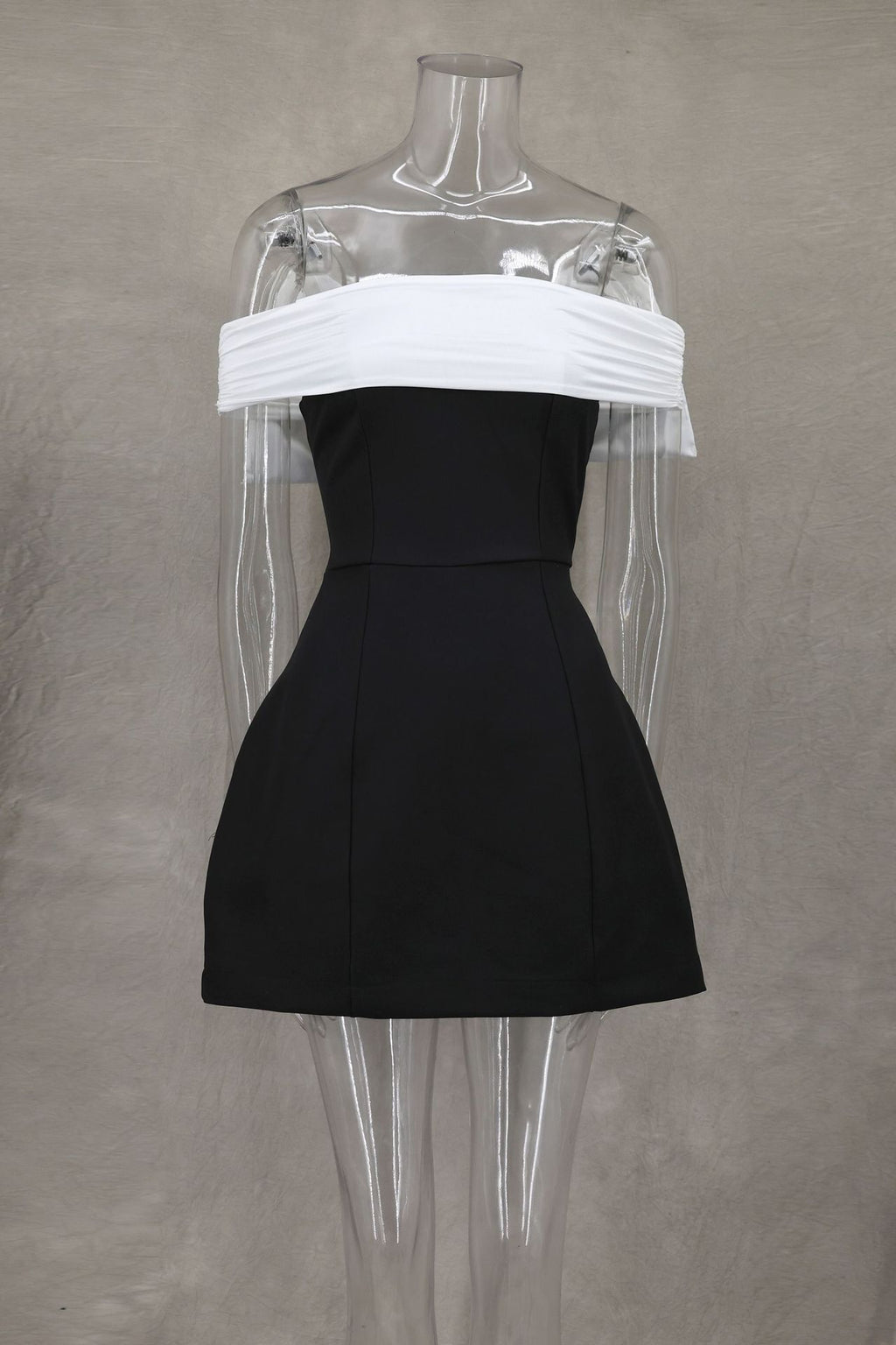 Off Shoulder Bow Back Mini Dress - black - 1