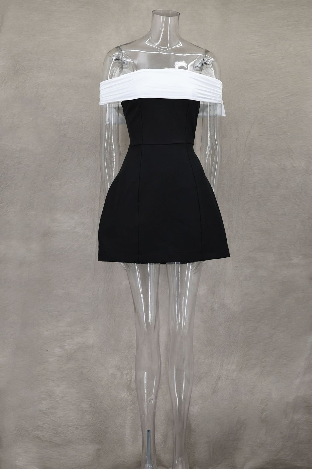 Off Shoulder Bow Back Mini Dress - black - 12