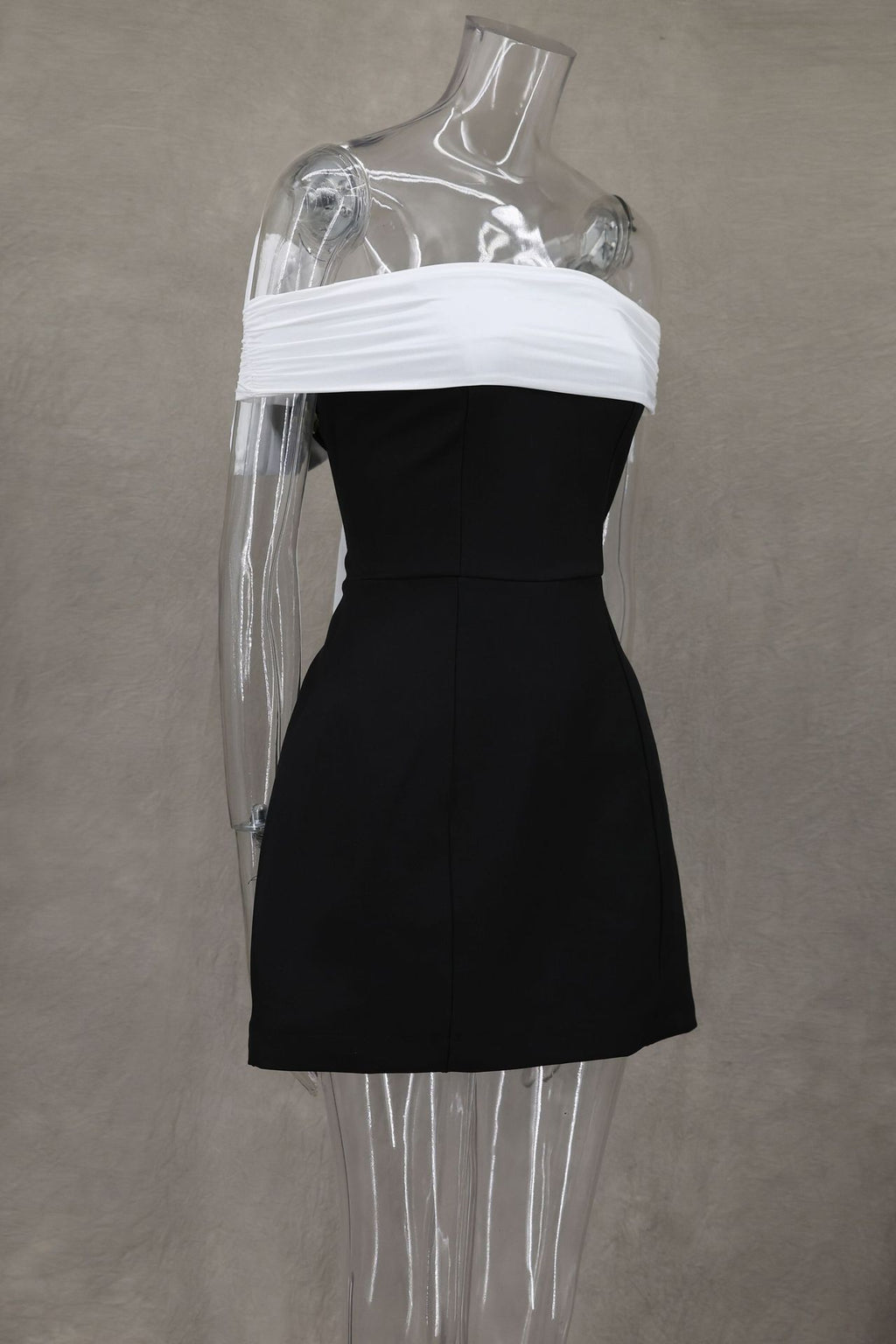 Off Shoulder Bow Back Mini Dress - black - 3