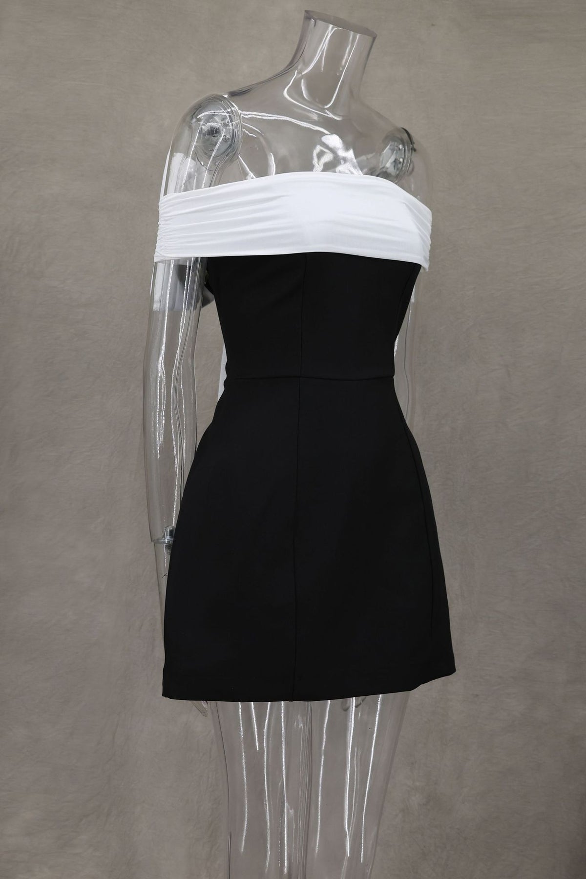 Off Shoulder Bow Back Mini Dress - black - 3