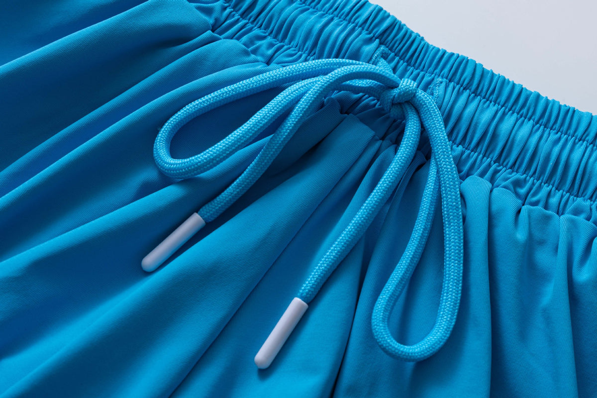 Flowy Butterfly Athletic Shorts With Liner - Blue - 2