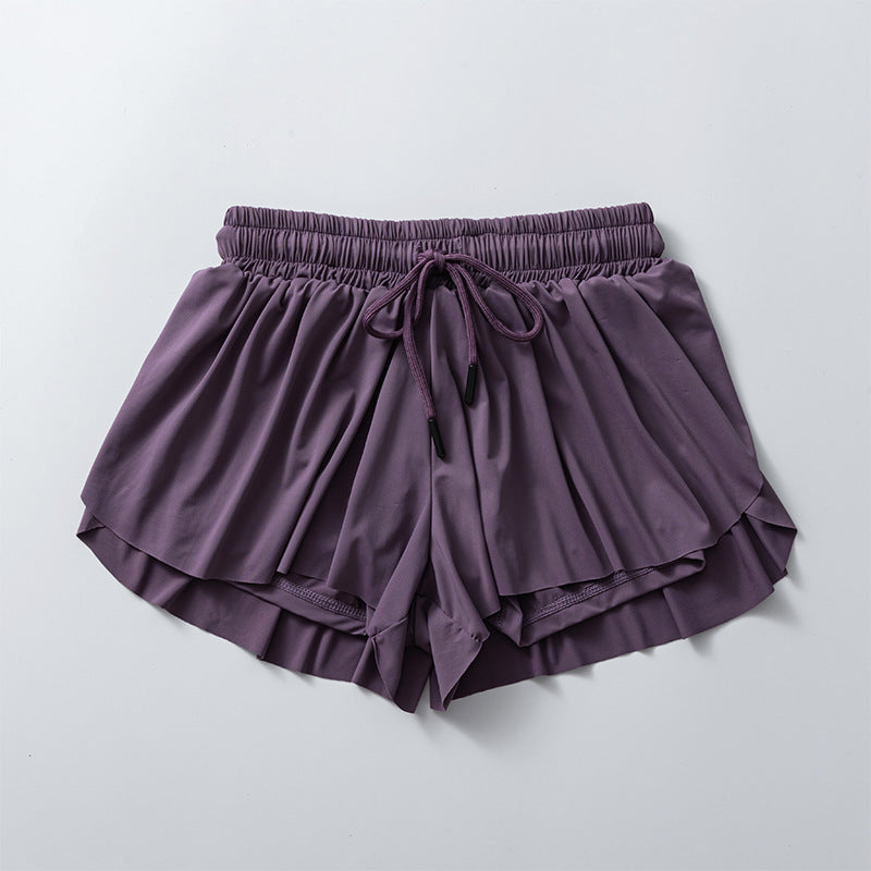 Flowy Butterfly Athletic Shorts With Liner - DarkPurple