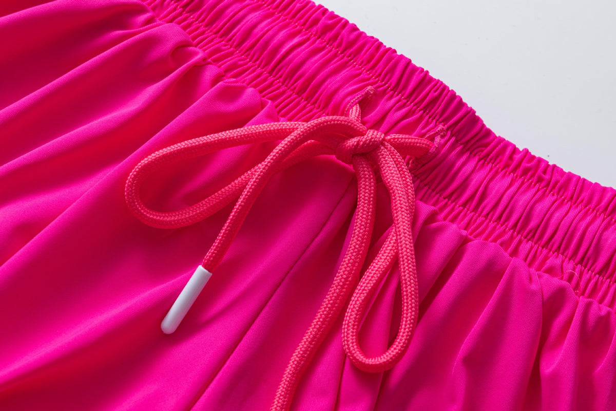Flowy Butterfly Athletic Shorts With Liner - Fuchsia - 3