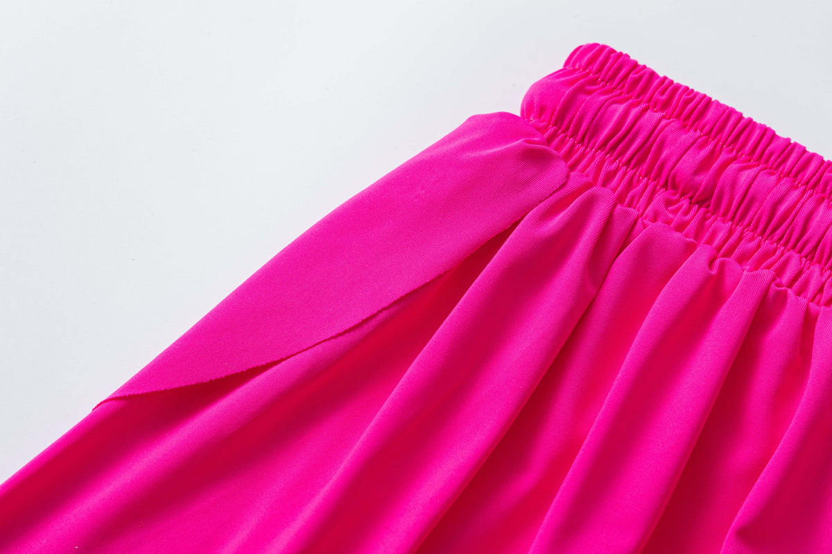 Flowy Butterfly Athletic Shorts With Liner - Fuchsia - 5