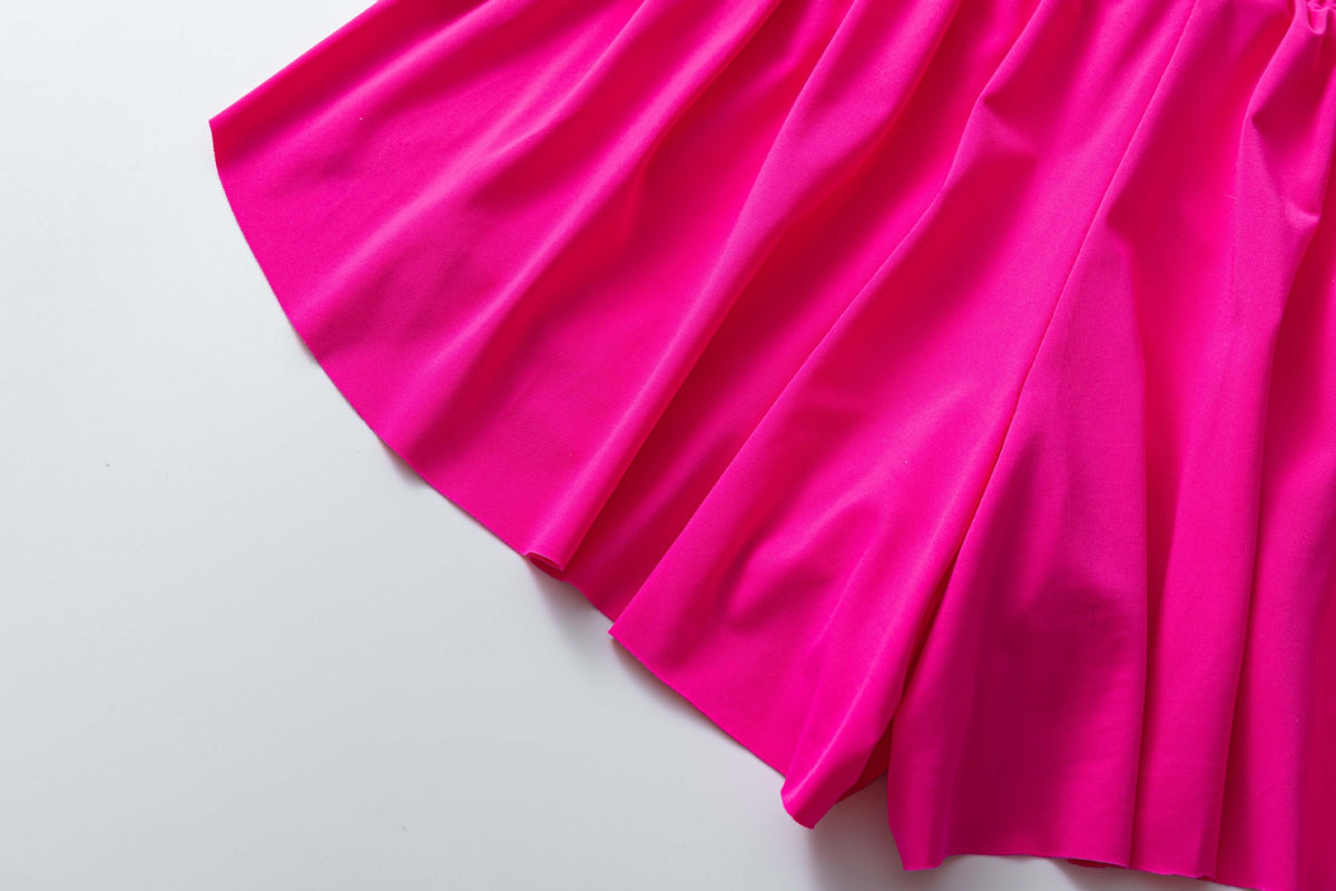 Flowy Butterfly Athletic Shorts With Liner - Fuchsia - 6