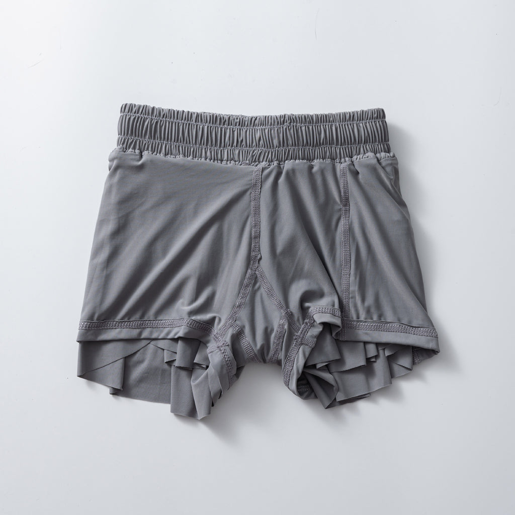 Flowy Butterfly Athletic Shorts With Liner - Grey - 8