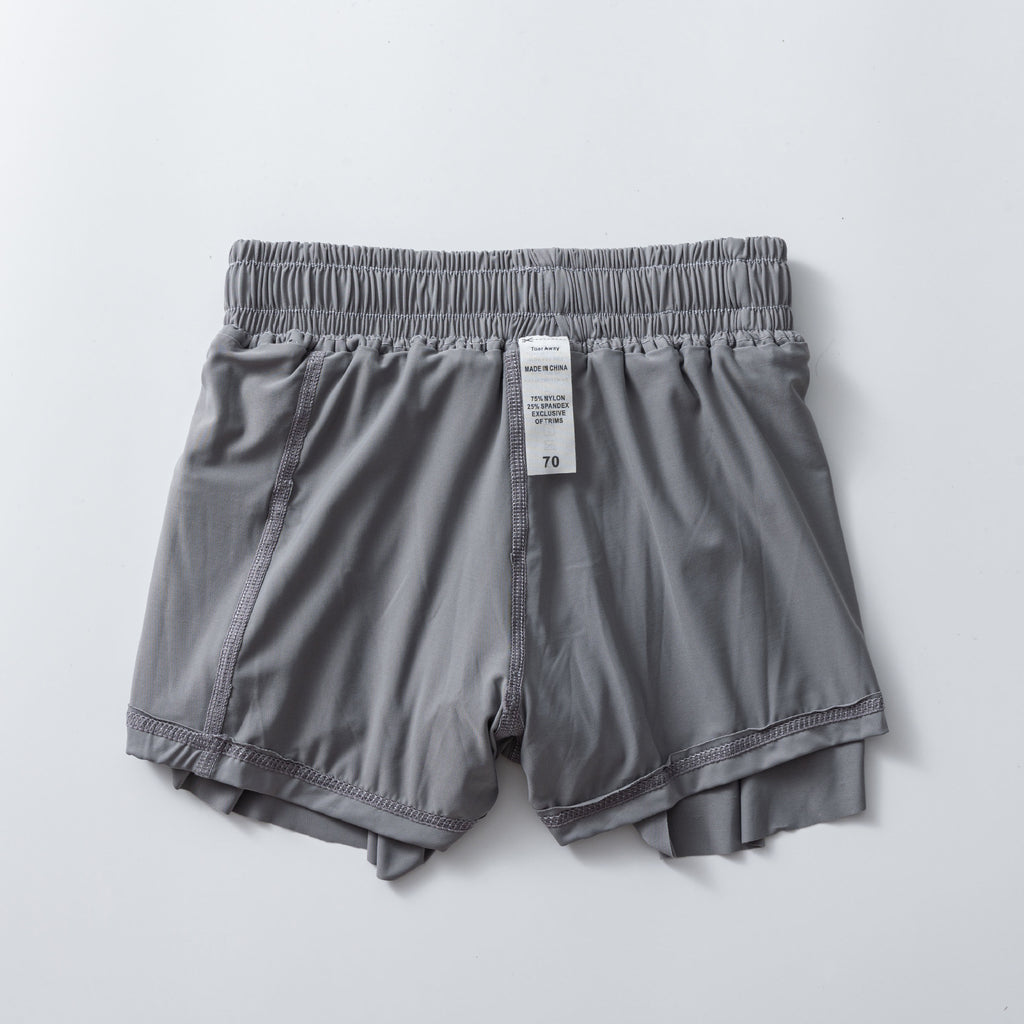Flowy Butterfly Athletic Shorts With Liner - Grey - 9