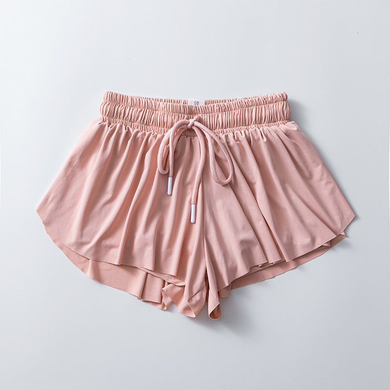 Flowy Butterfly Athletic Shorts With Liner - Pink