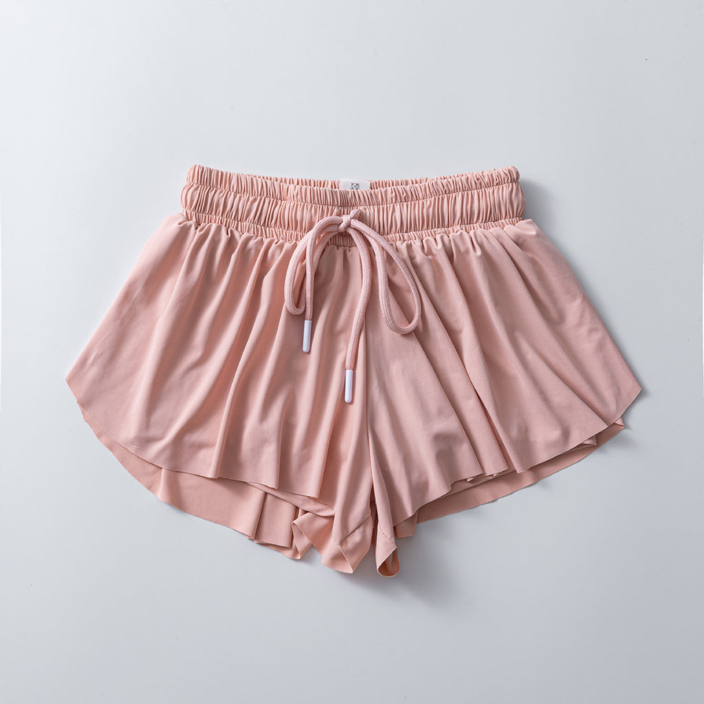 Flowy Butterfly Athletic Shorts With Liner - Pink - 1