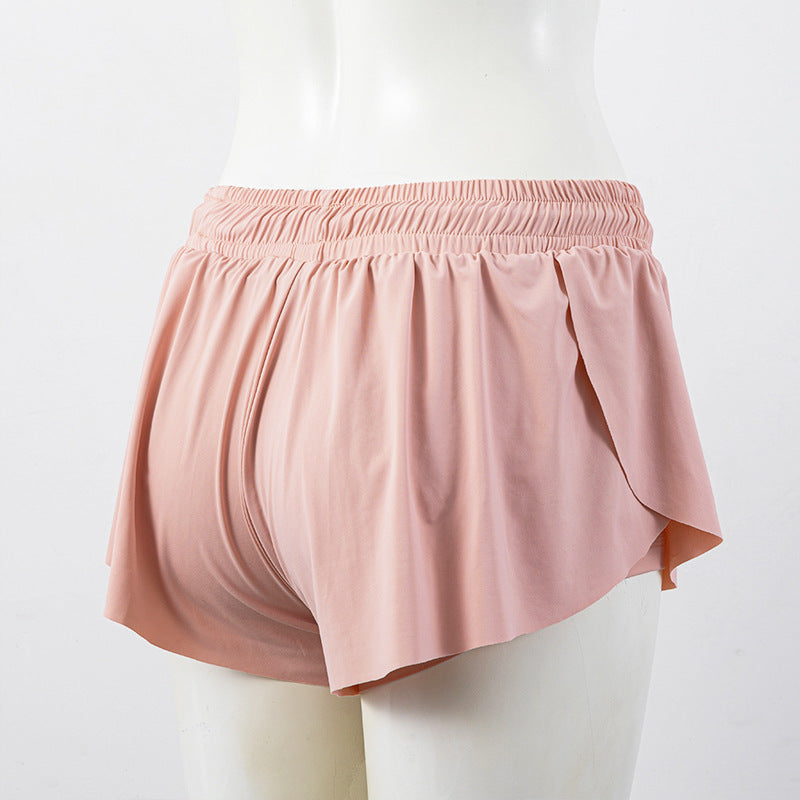 Flowy Butterfly Athletic Shorts With Liner - Pink - 7
