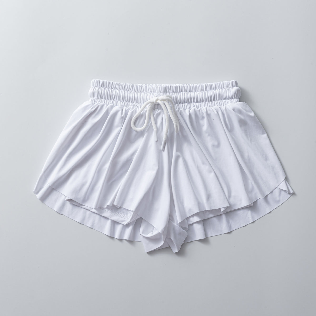 Flowy Butterfly Athletic Shorts With Liner - White - 1