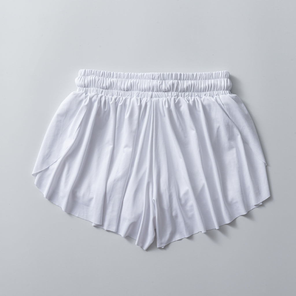 Flowy Butterfly Athletic Shorts With Liner - White - 2