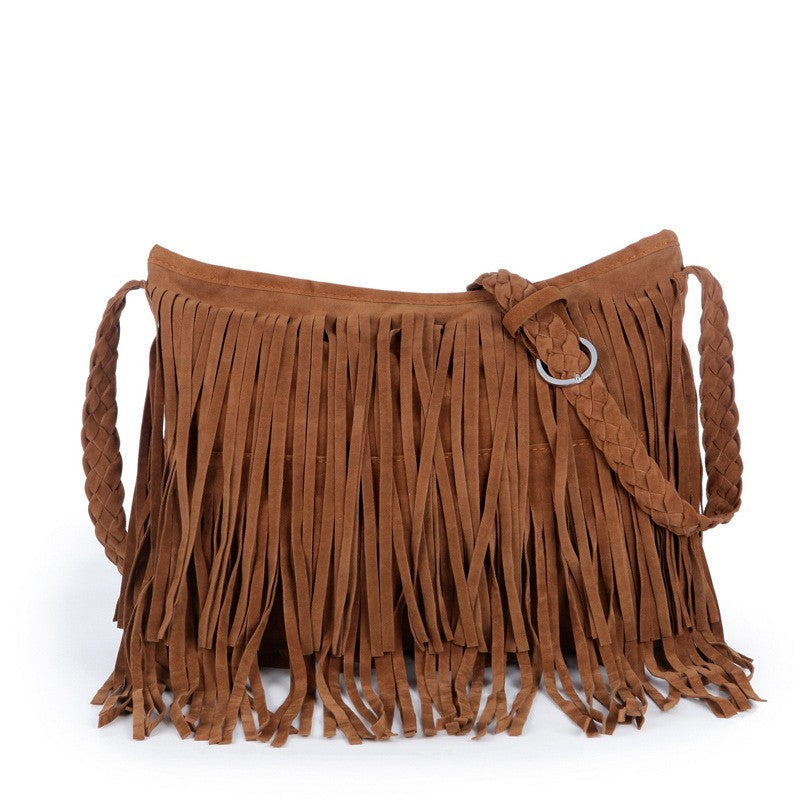 Western Fringe Faux Suede Crossbody Bag