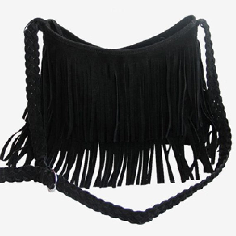 Western Fringe Faux Suede Crossbody Bag