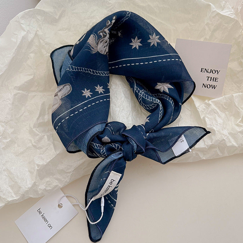 Woodblock Paisley Bandana Neck Scarf - NO01