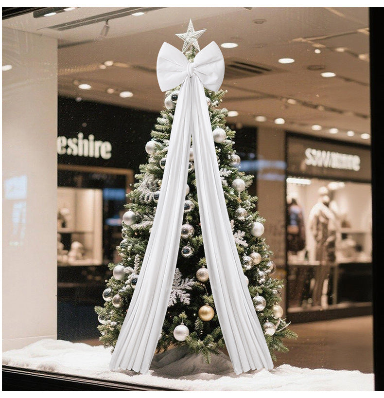 Large Velvet Bow Tree Topper With Draping Tails - view 1
