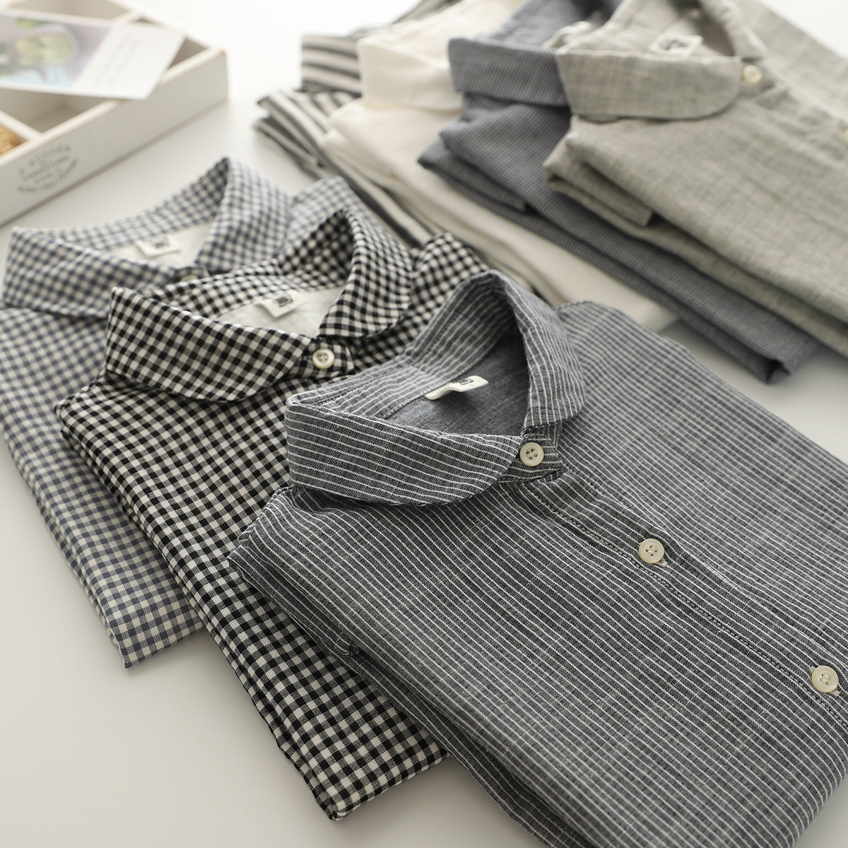 Cap Sleeve Cotton Gauze Button Down Shirt - view 10