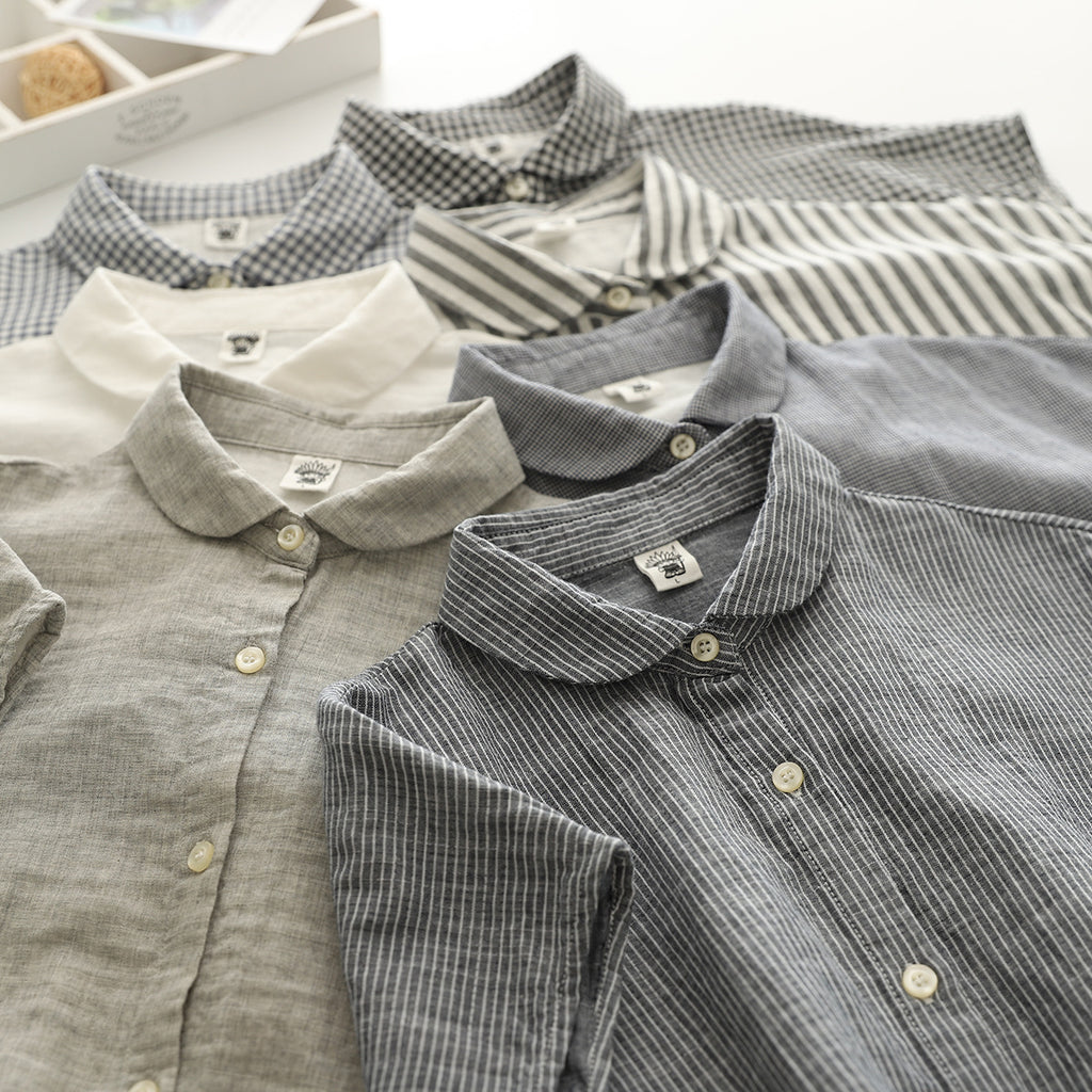 Cap Sleeve Cotton Gauze Button Down Shirt - view 2