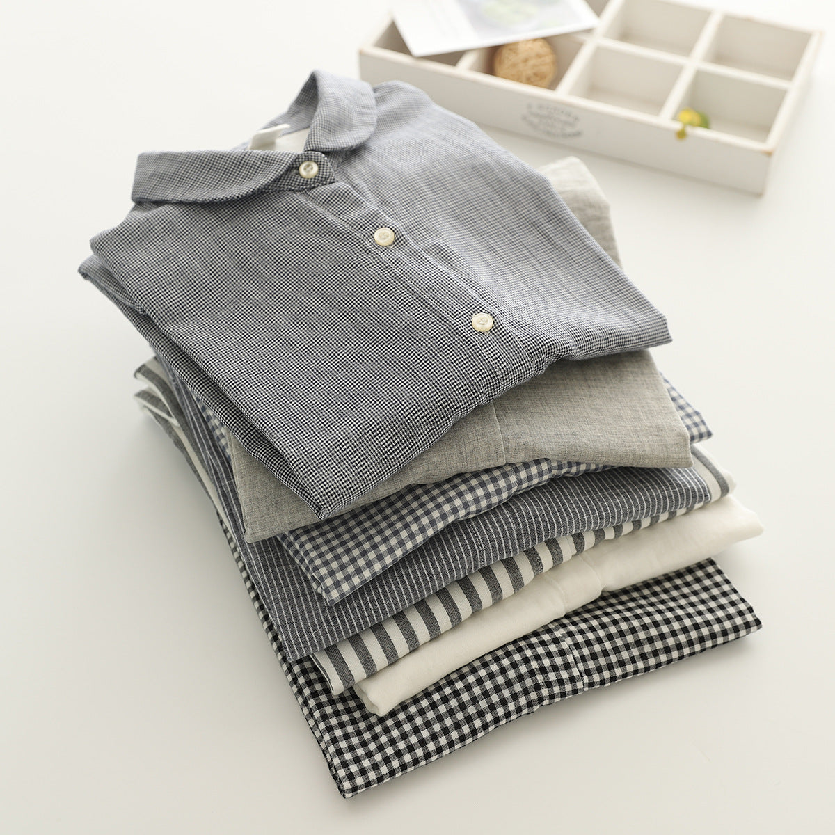 Cap Sleeve Cotton Gauze Button Down Shirt - view 4